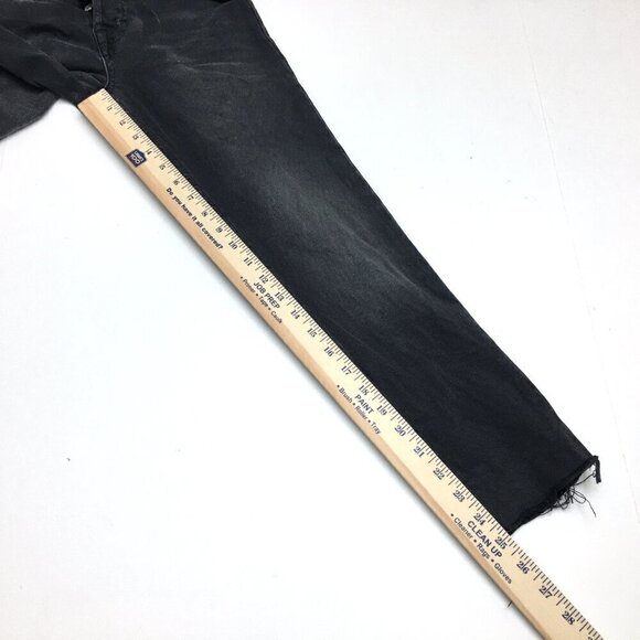 We The Free People Jeans Faded Black Zuri Ankle Mom Distressed Button Fly 25 - Picture 5 of 9